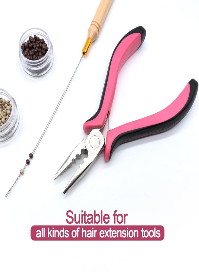 Quacc Hair Extension Pliers 3-Hole Mini Hair Extension Tool for Micro and Nano Ring Hair Extensions (Pink) - Image 3